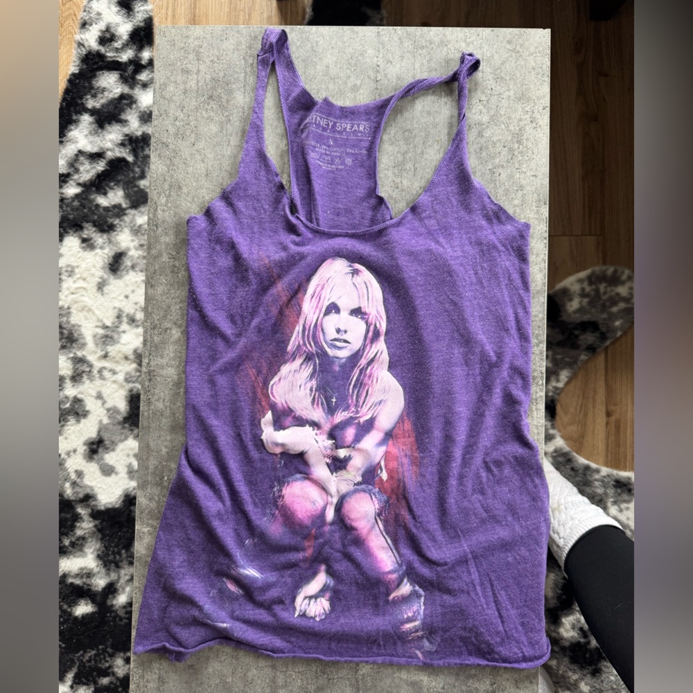 Vintage Purple Graphic Britney Spears Tank Top Size Small